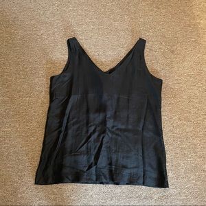 Vintage Express International Silk Tank - Black - Size Medium/Large